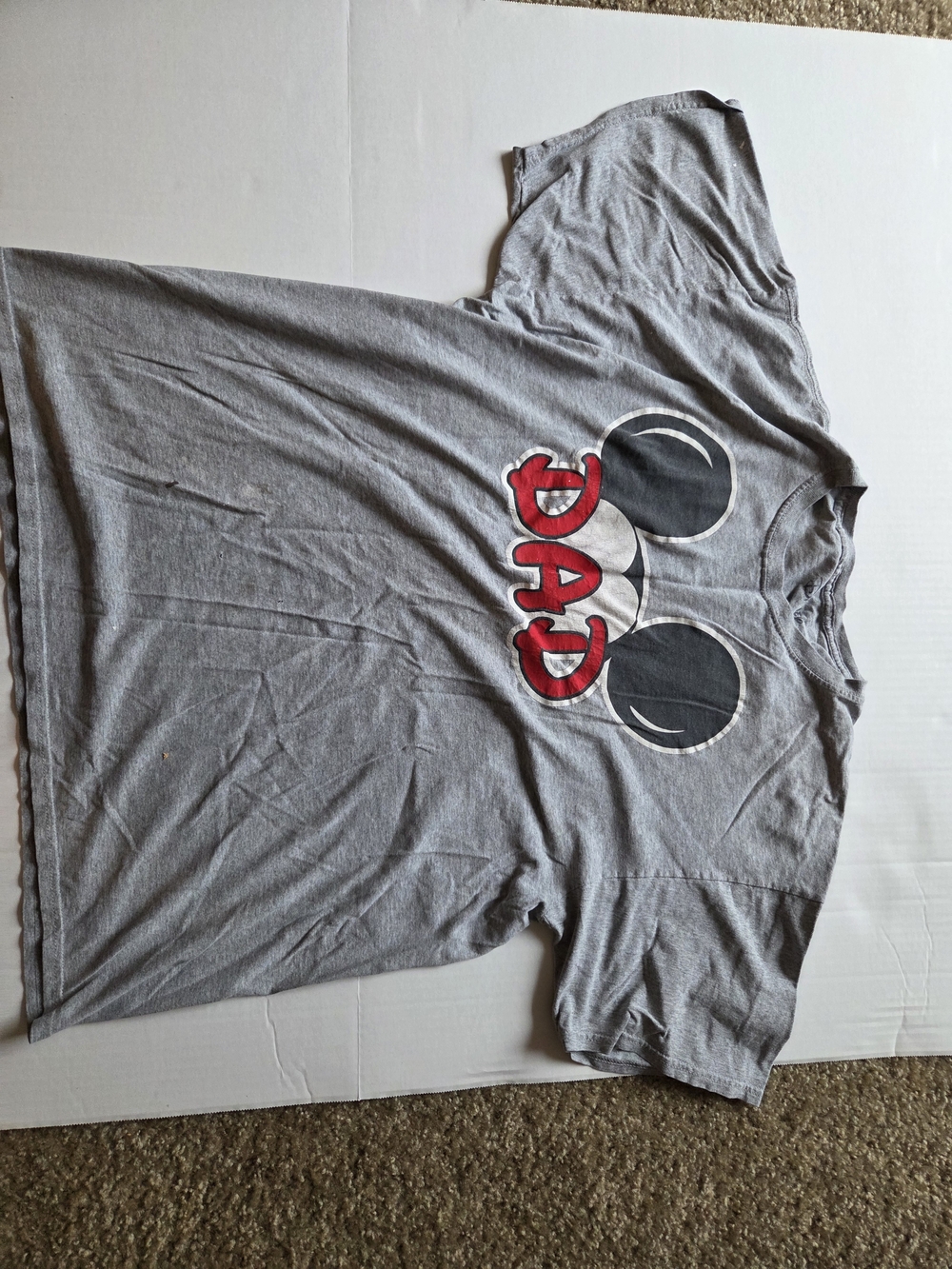 Disney Mickey Mouse Dad Graphic T-Shirt Gray Mens XL AB1010 Short Sleeve Tee